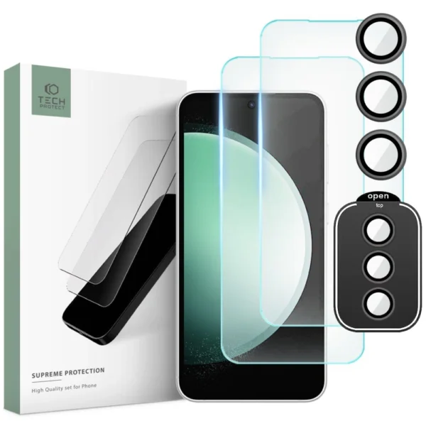 Tech-Protect Supreme Set for Samsung Galaxy S23 FE 2x tempered glass for display / tempered glass for cameraeng