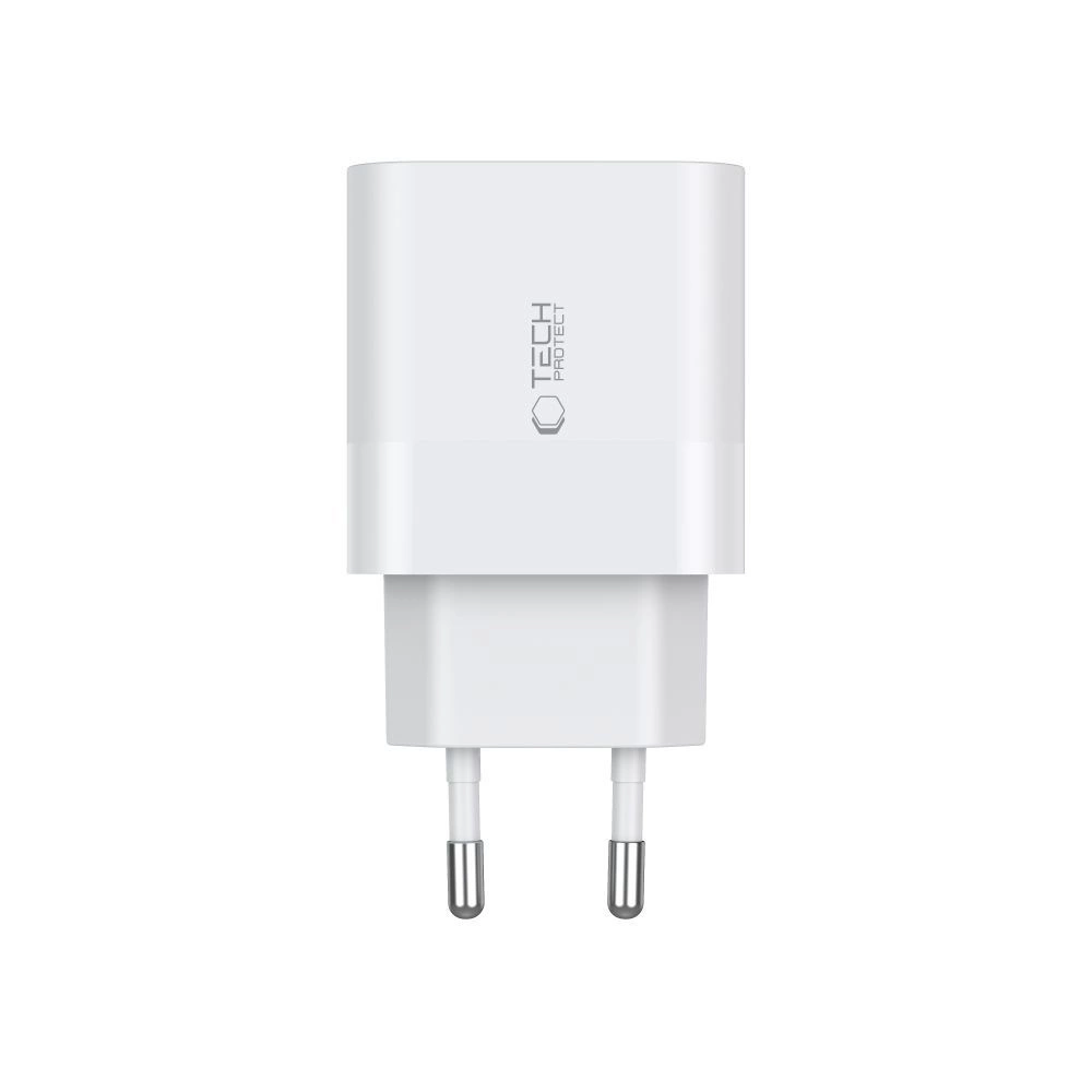 Tech-Protect C20W charger 2x USB-C PD 20W - whiteeng