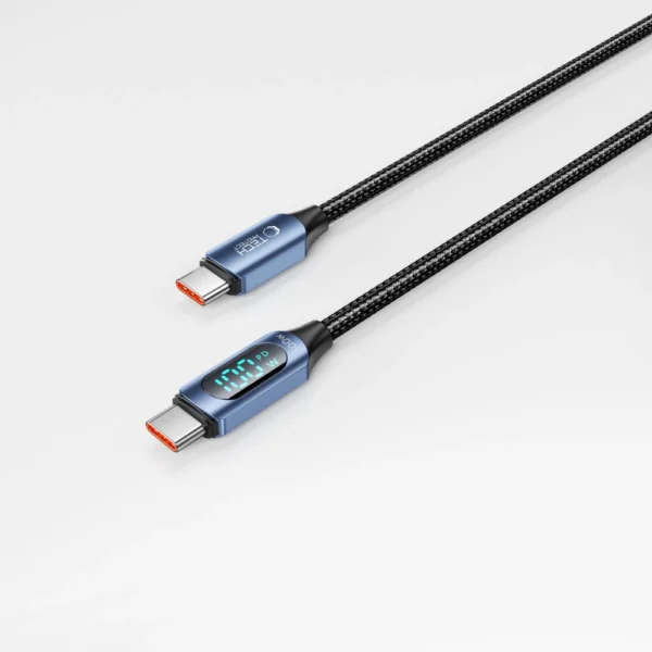 Tech-Protect UltraBoost Cable with LED Display USB-C / USB-C PD 100W 5A 1m - Blueeng