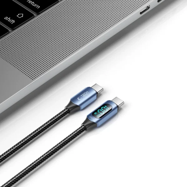 Tech-Protect UltraBoost Cable with LED Display USB-C / USB-C PD 100W 5A 1m - Blueeng