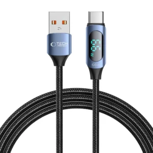 Tech-Protect UltraBoost Cable with LED Display USB-C / USB-A 66W 6A 2m - Blueeng