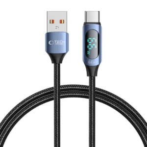 Tech-Protect UltraBoost Cable with LED Display USB-C / USB-A 66W 6A 1m - Blueeng
