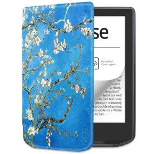 Tech-Protect SmartCase for PocketBook Verse / Verse Pro - Blue with Sakura Flowerseng