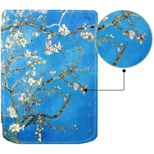 Tech-Protect SmartCase for PocketBook Verse / Verse Pro - Blue with Sakura Flowerseng