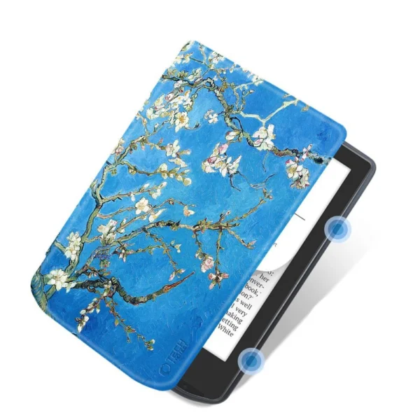 Tech-Protect SmartCase for PocketBook Verse / Verse Pro - Blue with Sakura Flowerseng
