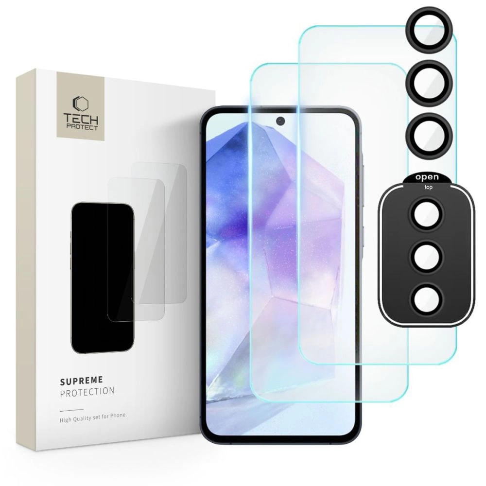 Tech-Protect Supreme Set for Samsung Galaxy A55 5G 2x tempered glass for display / tempered glass for cameraeng
