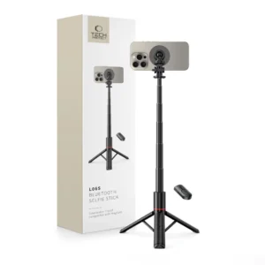 Tech-Protect L06S Bluetooth magnetic selfie stick with MagSafe, remote control, tripod up to 82cm and 360 head - blackeng