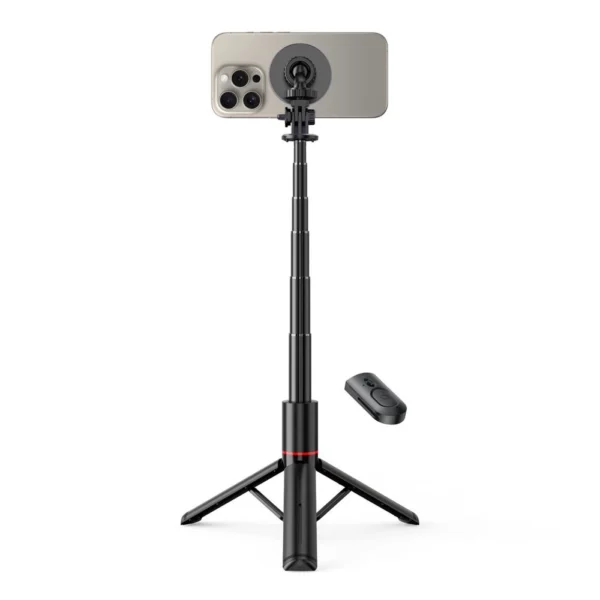 Tech-Protect L06S Bluetooth magnetic selfie stick with MagSafe, remote control, tripod up to 82cm and 360 head - blackeng