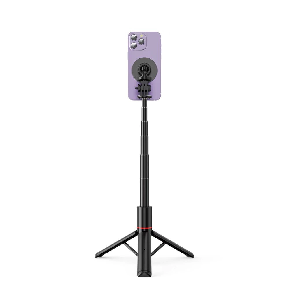 Tech-Protect L06S Bluetooth magnetic selfie stick with MagSafe, remote control, tripod up to 82cm and 360 head - blackeng