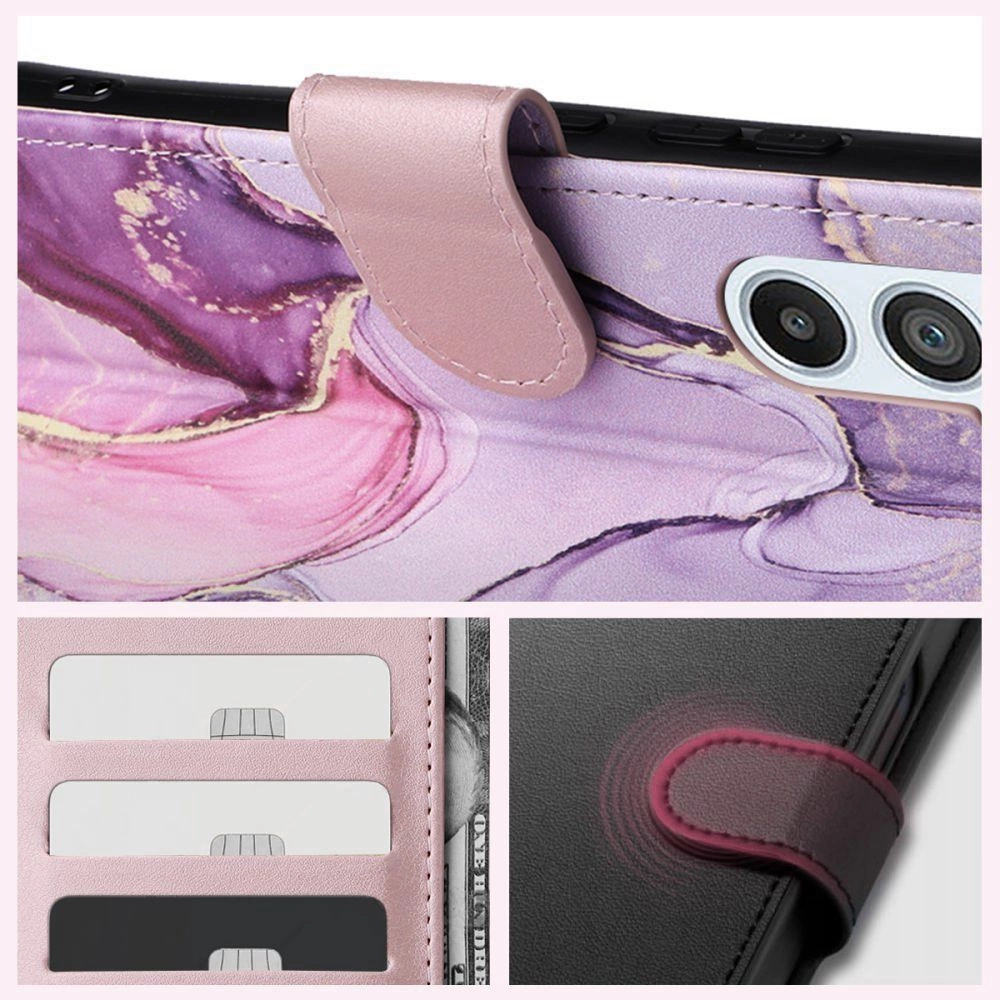 Tech-Protect Wallet Case for Samsung Galaxy A35 5G - Pink Marbleeng