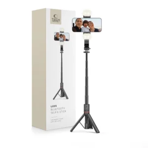 Tech-Protect L05S Bluetooth Selfie Stick with Tripod up to 105cm with LED Light - Blackeng
