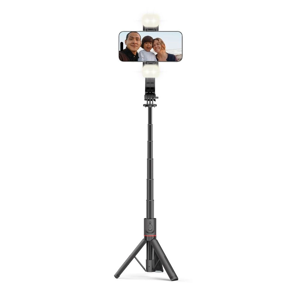 Tech-Protect L05S Bluetooth Selfie Stick with Tripod up to 105cm with LED Light - Blackeng