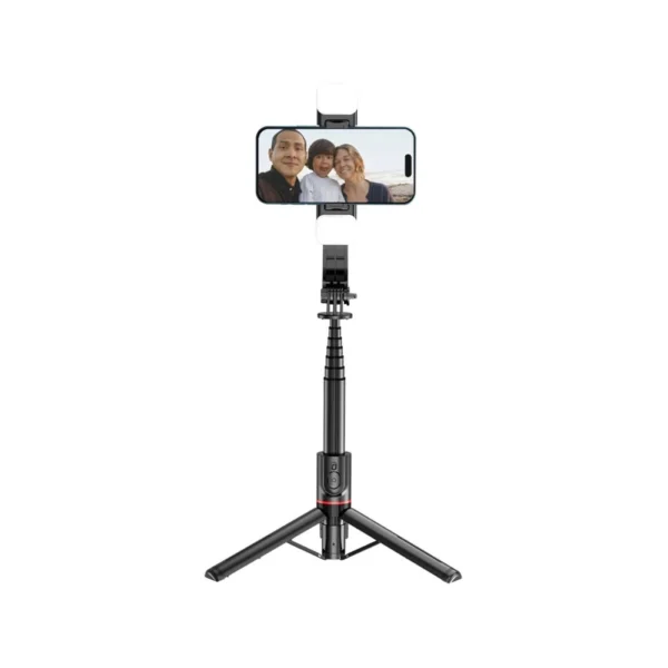 Tech-Protect L05S Bluetooth Selfie Stick with Tripod up to 105cm with LED Light - Blackeng