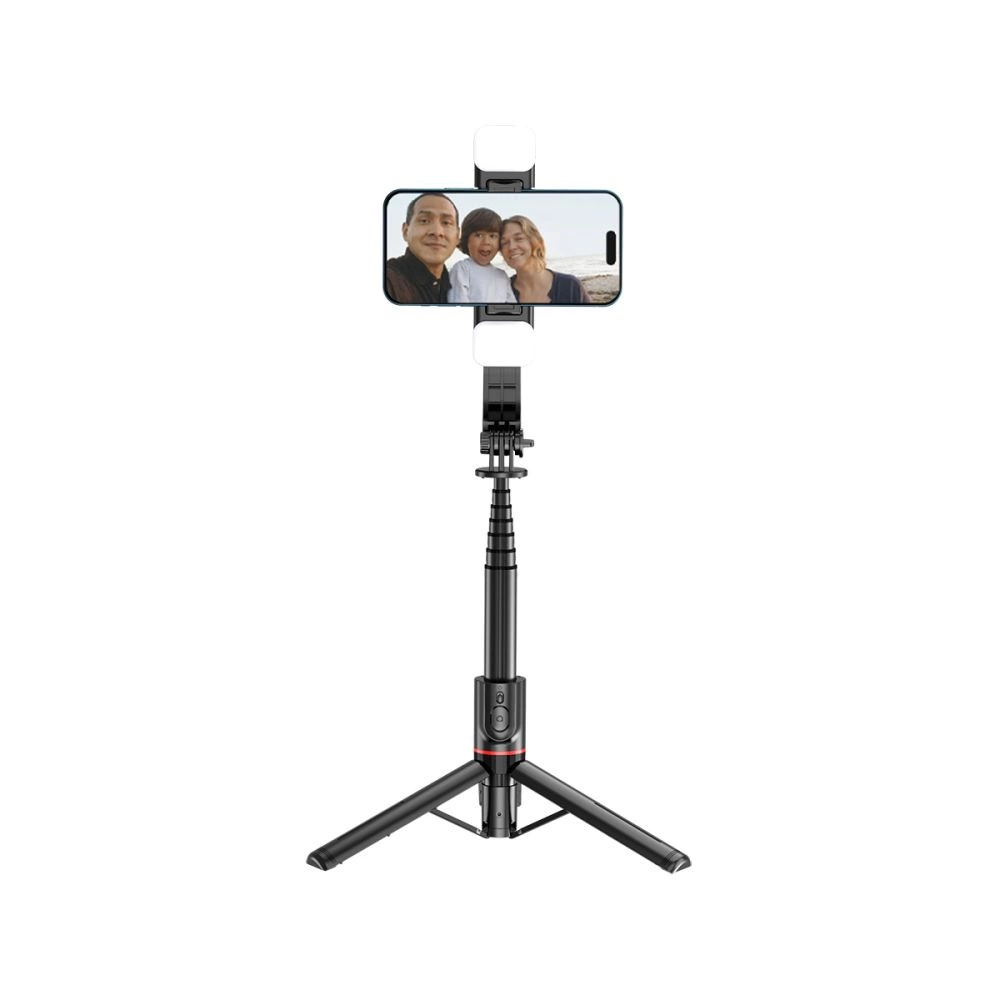 Tech-Protect L05S Bluetooth Selfie Stick with Tripod up to 105cm with LED Light - Blackeng