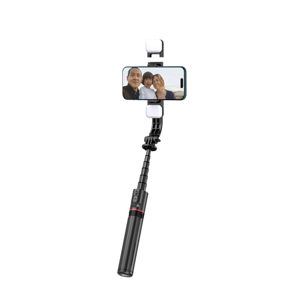 Tech-Protect L05S Bluetooth Selfie Stick with Tripod up to 105cm with LED Light - Blackeng