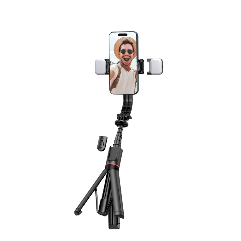 Tech-Protect L05S Bluetooth Selfie Stick with Tripod up to 105cm with LED Light - Blackeng