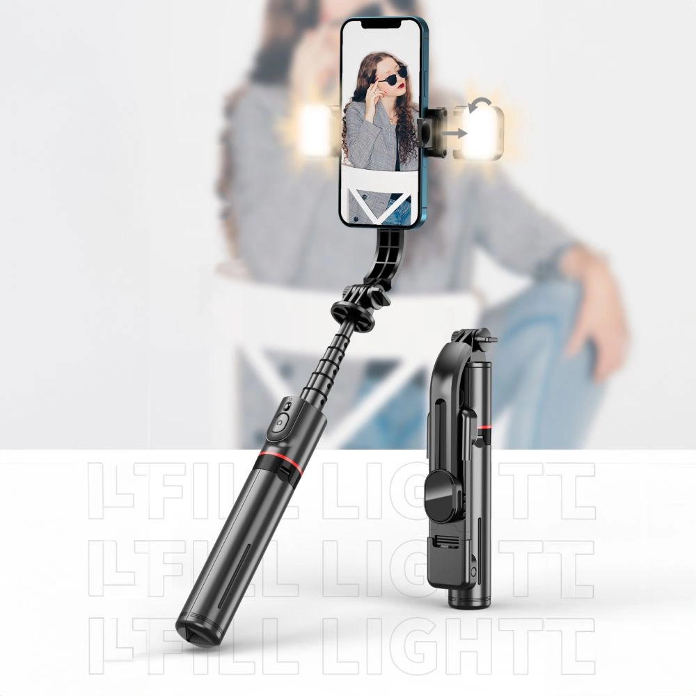 Tech-Protect L05S Bluetooth Selfie Stick with Tripod up to 105cm with LED Light - Blackeng