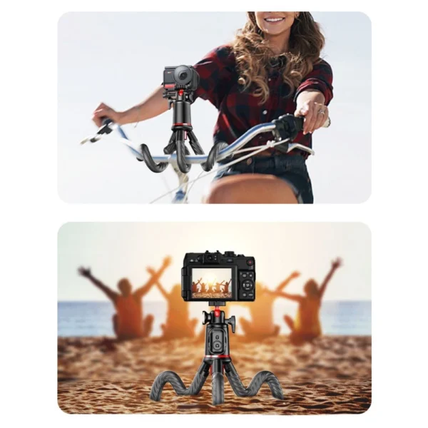 Tech-Protect L07S Bluetooth Selfie Stick with Flexible Tripod up to 54cm and 360 Head - Blackeng