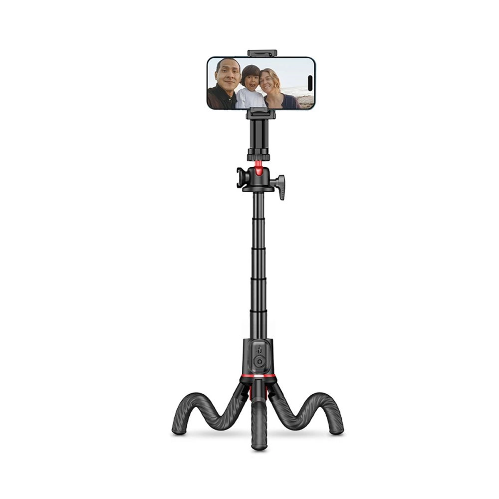 Tech-Protect L07S Bluetooth Selfie Stick with Flexible Tripod up to 54cm and 360 Head - Blackeng