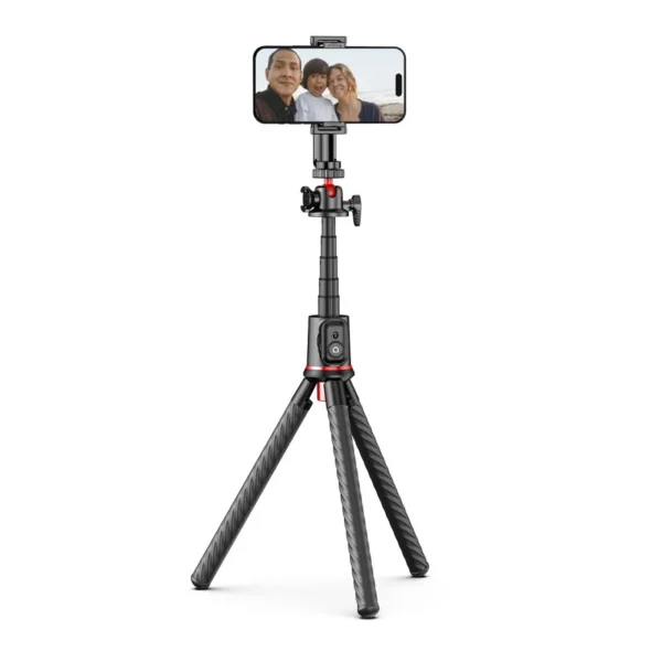 Tech-Protect L07S Bluetooth Selfie Stick with Flexible Tripod up to 54cm and 360 Head - Blackeng