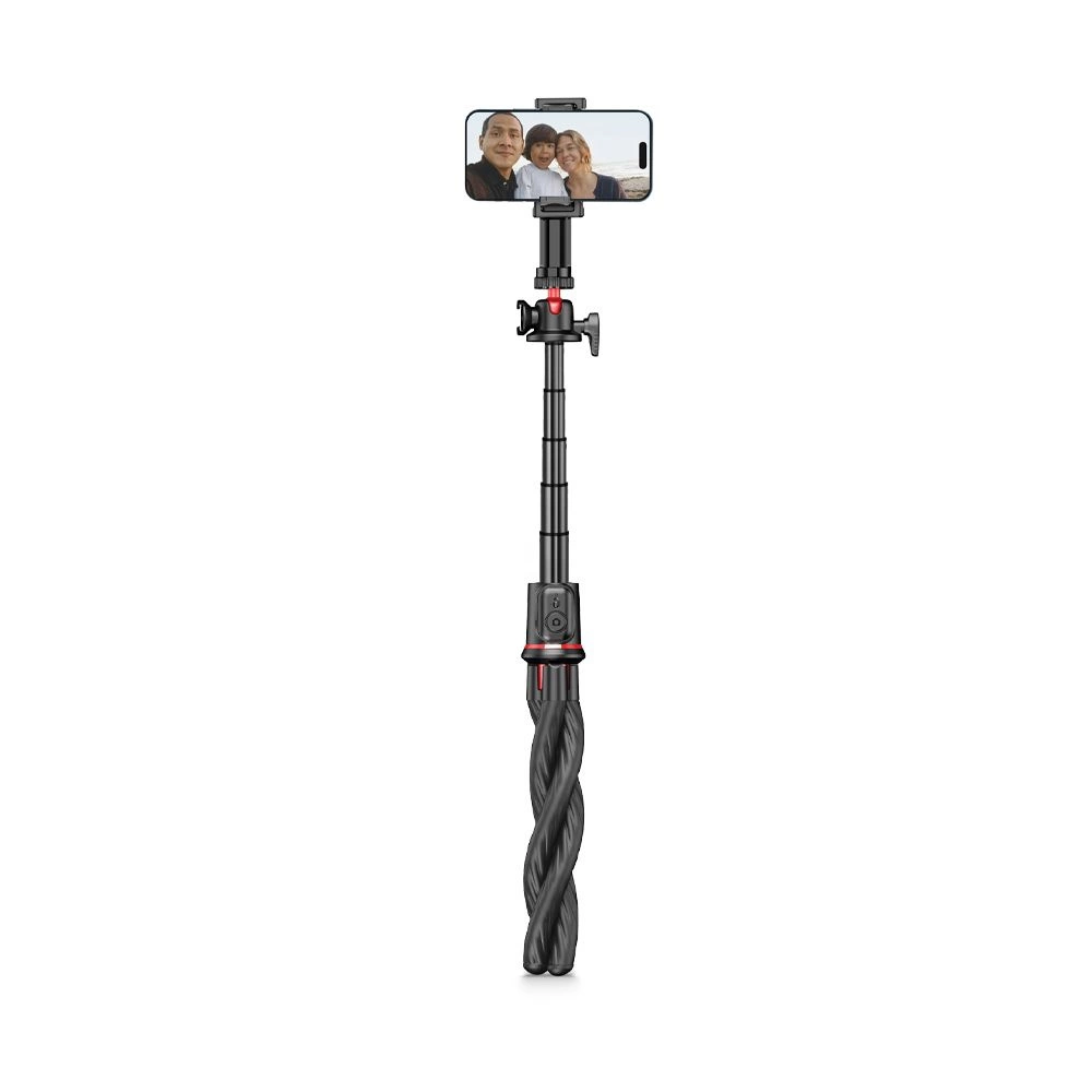 Tech-Protect L07S Bluetooth Selfie Stick with Flexible Tripod up to 54cm and 360 Head - Blackeng