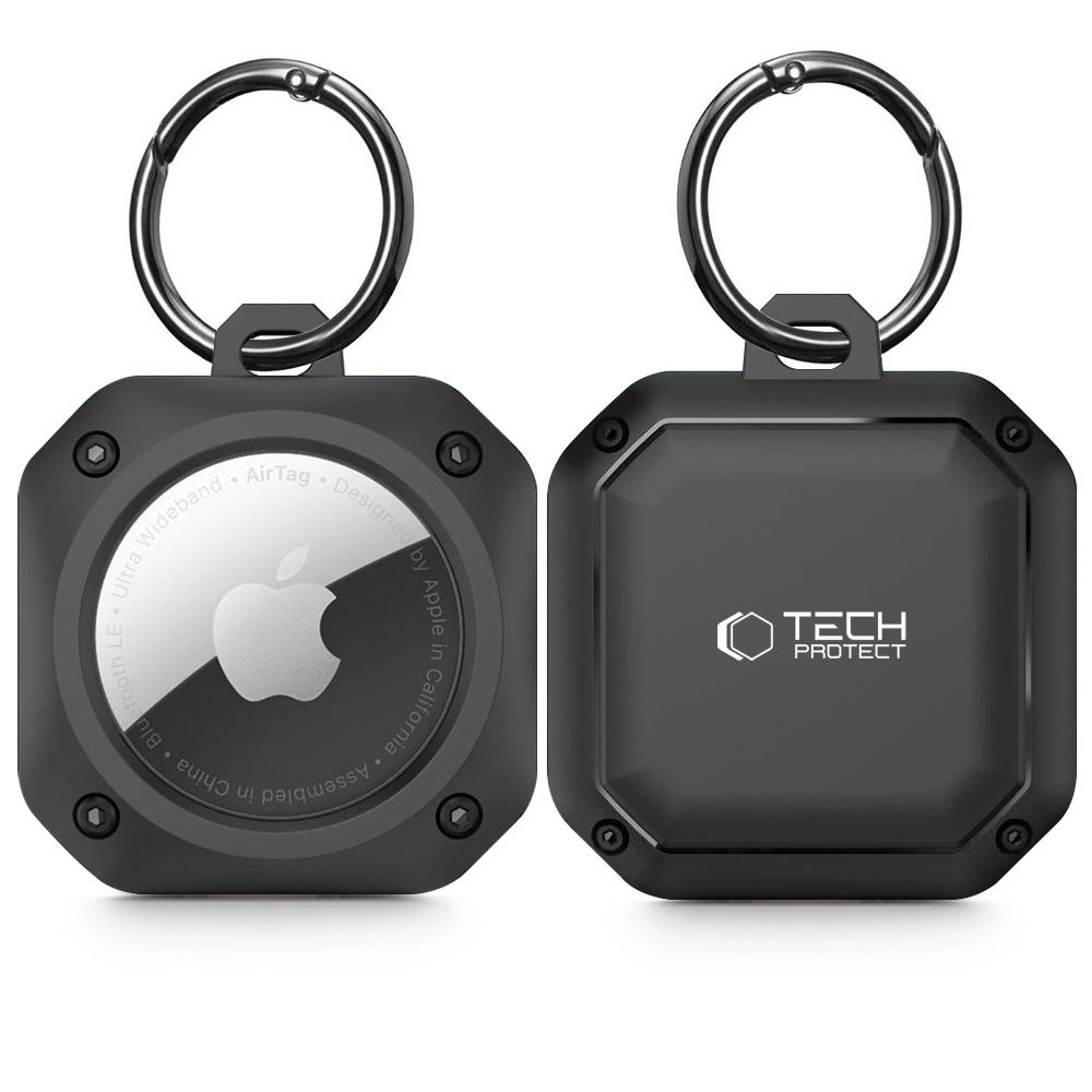 Tech-Protect Rough Pro Case for Apple AirTag with Ring - Blackeng