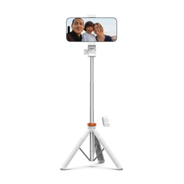 Tech-Protect L03S Bluetooth selfie stick with remote control, tripod up to 148cm and 180 head - whiteeng