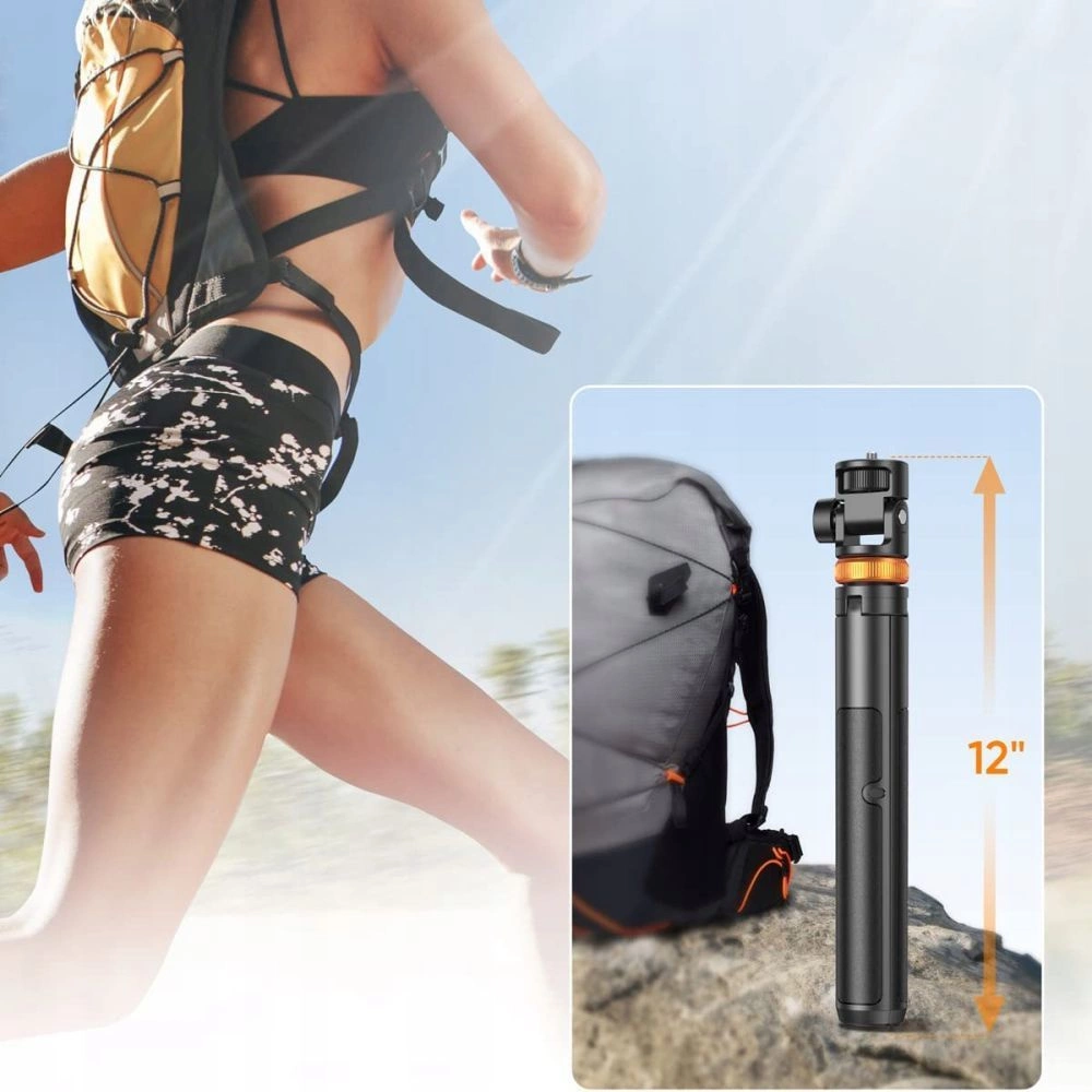 Tech-Protect L03S Bluetooth selfie stick with remote control, tripod up to 148cm and 180 head - whiteeng