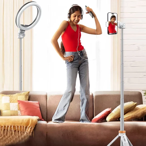 Tech-Protect L03S Bluetooth selfie stick with remote control, tripod up to 148cm and 180 head - whiteeng
