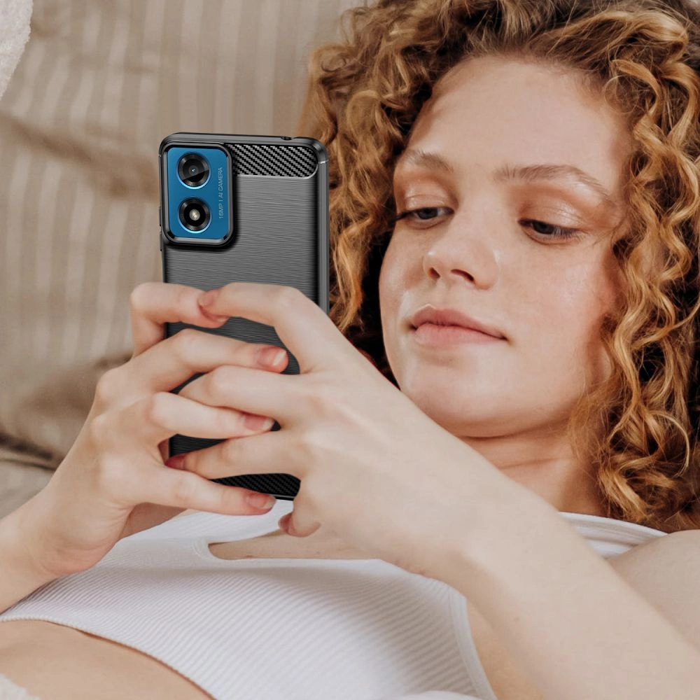 Tech-Protect TPUCarbon Case for Motorola Moto G24 / G24 Power / G04 - Blackeng