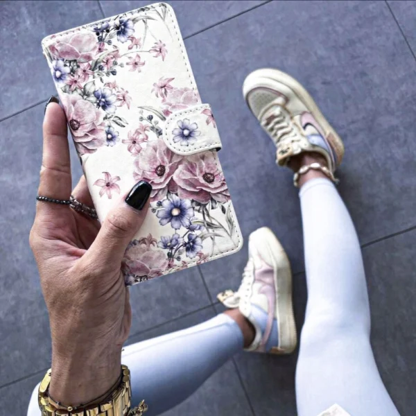 Tech-Protect Wallet Case for Samsung Galaxy A55 5G - Pink Flowerseng