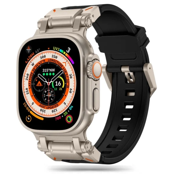 Tech-Protect Delta Pro Strap for Apple Watch 4 / 5 / 6 / 7 / 8 / 9 / SE / Ultra 1 / 2 (42/44/45/49 mm) - Black-Titaniumeng