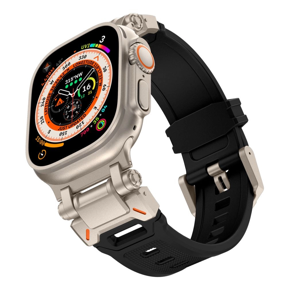 Tech-Protect Delta Pro Strap for Apple Watch 4 / 5 / 6 / 7 / 8 / 9 / SE / Ultra 1 / 2 (42/44/45/49 mm) - Black-Titaniumeng