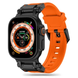 Tech-Protect Delta Pro Strap for Apple Watch 4 / 5 / 6 / 7 / 8 / 9 / SE / Ultra 1 / 2 (42/44/45/49 mm) - Orange-Blackeng