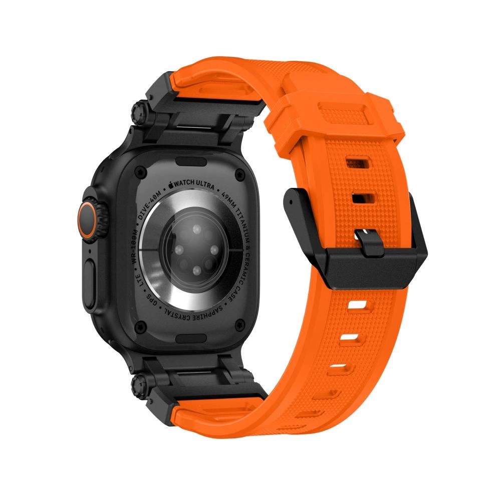 Tech-Protect Delta Pro Strap for Apple Watch 4 / 5 / 6 / 7 / 8 / 9 / SE / Ultra 1 / 2 (42/44/45/49 mm) - Orange-Blackeng