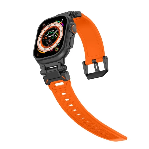 Tech-Protect Delta Pro Strap for Apple Watch 4 / 5 / 6 / 7 / 8 / 9 / SE / Ultra 1 / 2 (42/44/45/49 mm) - Orange-Blackeng
