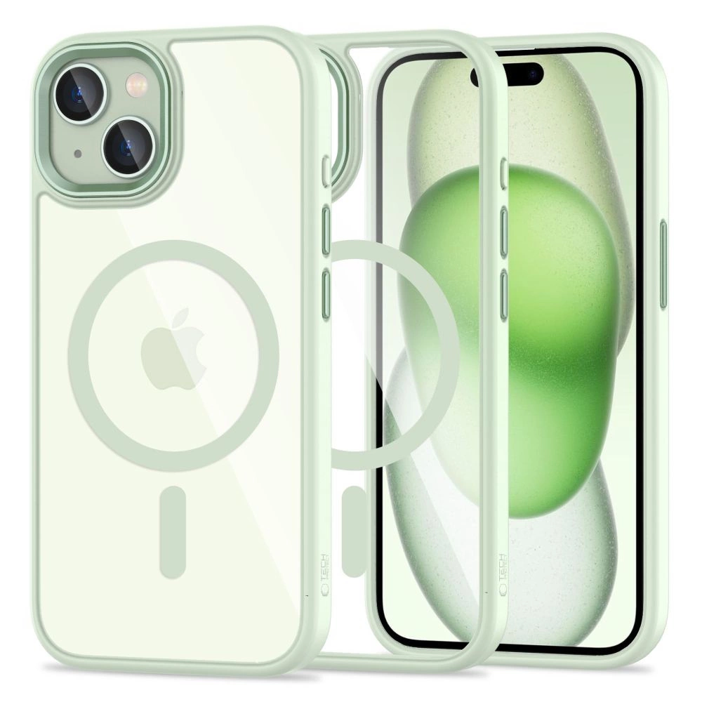 Tech-Protect MagMat MagSafe iPhone 15 Case - Clear Greeneng
