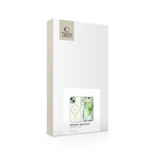 Tech-Protect MagMat MagSafe iPhone 15 Case - Clear Greeneng