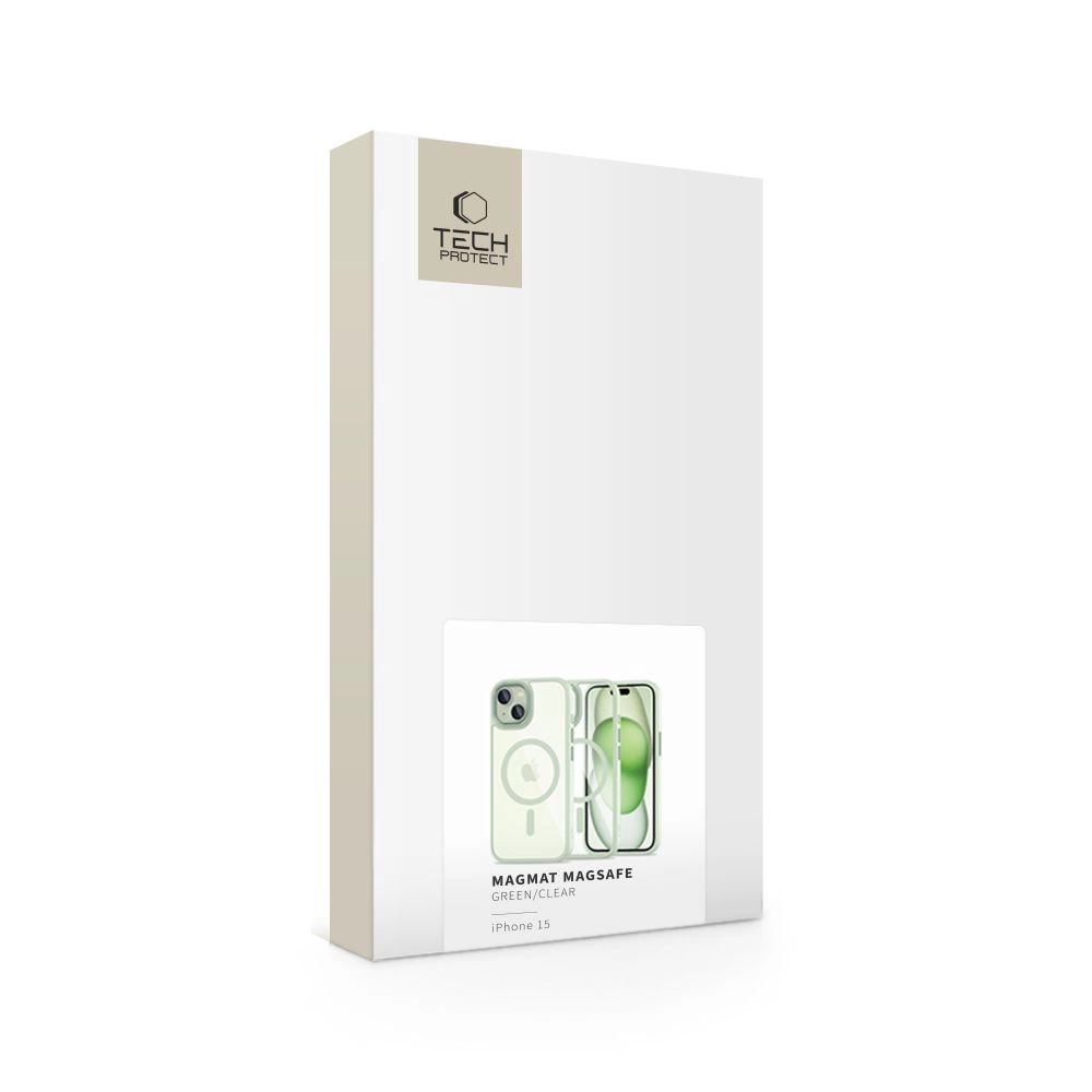 Tech-Protect MagMat MagSafe iPhone 15 Case - Clear Greeneng