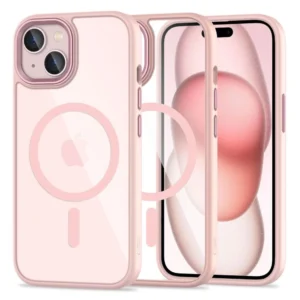 Tech-Protect MagMat MagSafe iPhone 15 Case - Clear Pinkeng