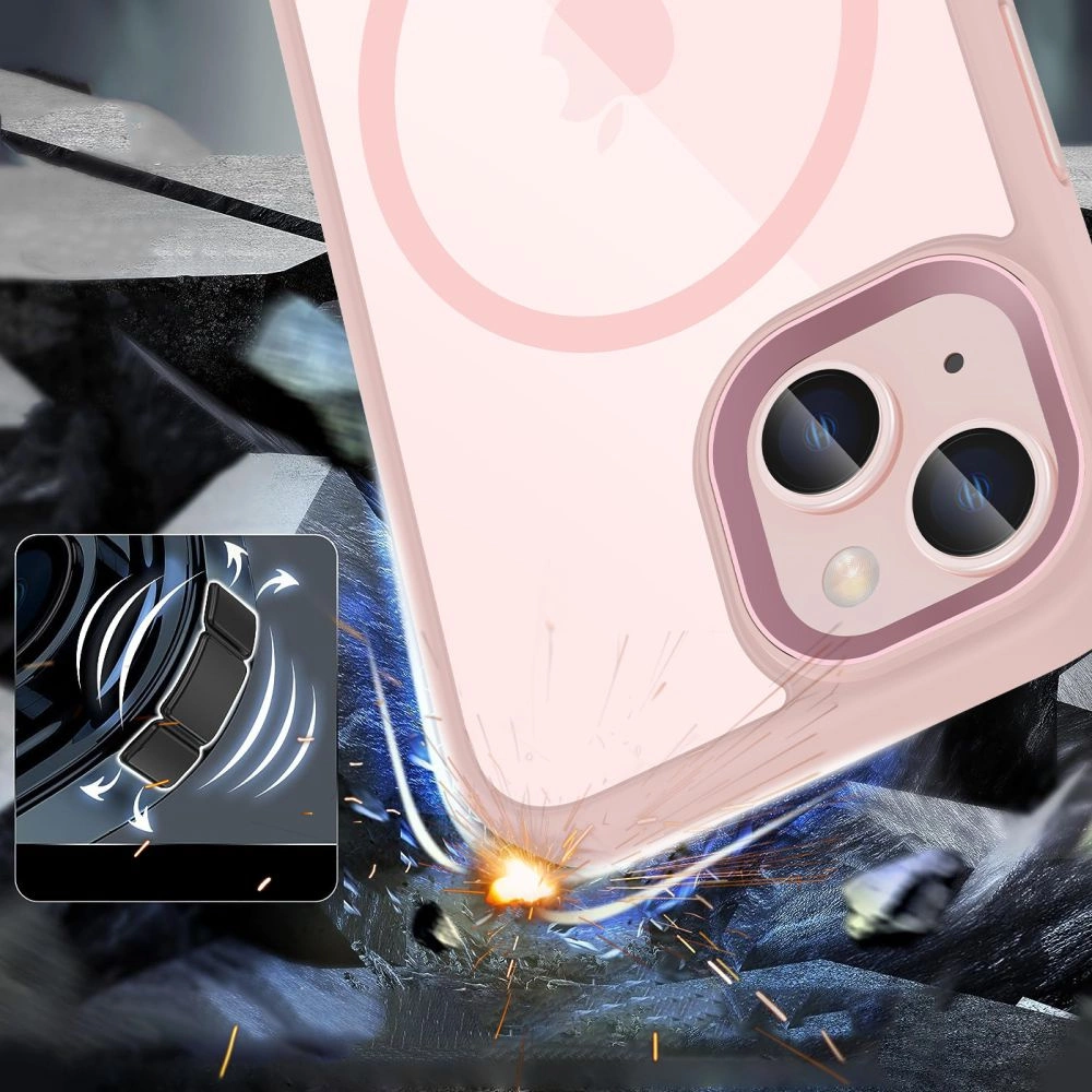 Tech-Protect MagMat MagSafe iPhone 15 Case - Clear Pinkeng