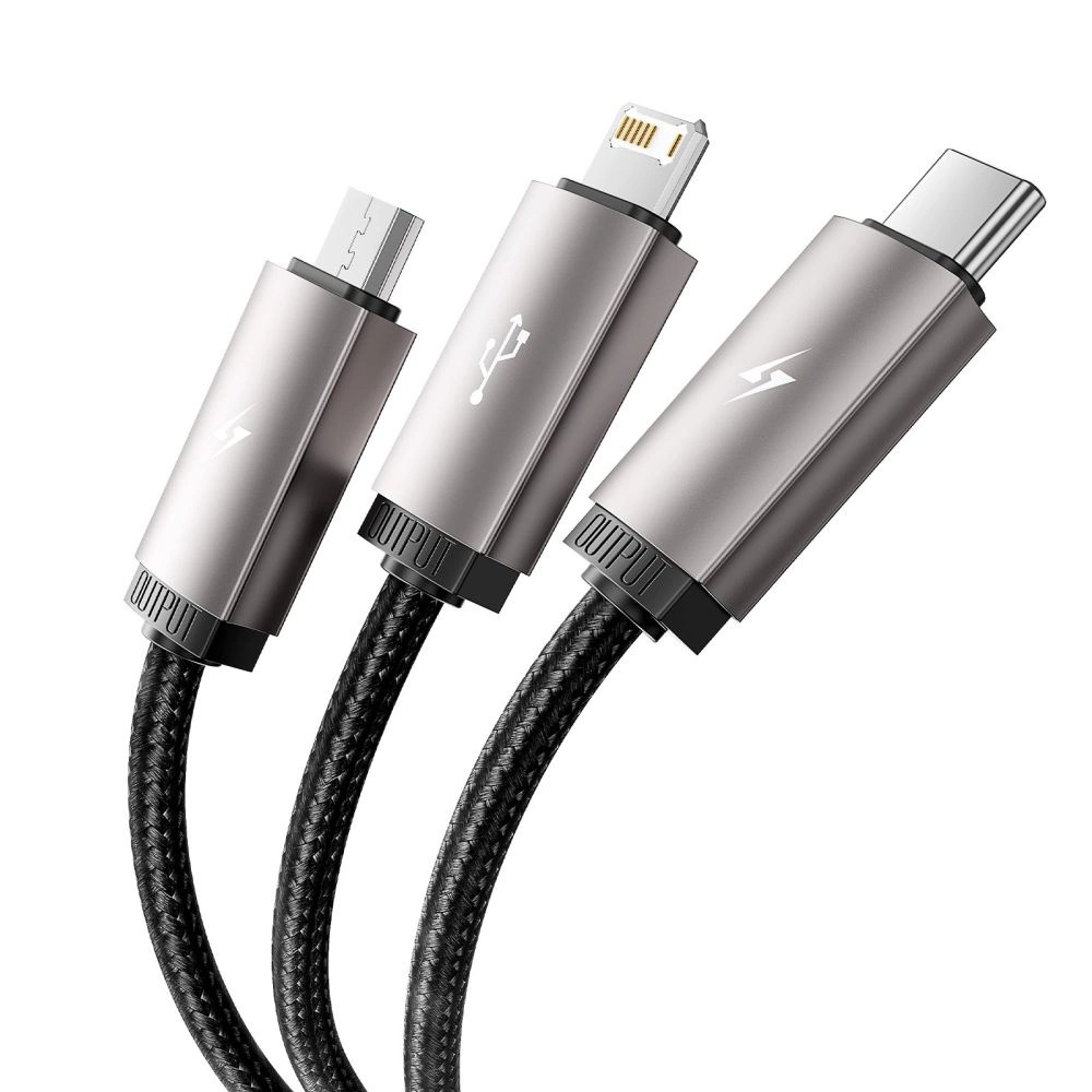Tech-Protect UltraBoost 3in1 USB-A - Lightning / USB-C / micro USB 3.5A cable 1m - grayeng