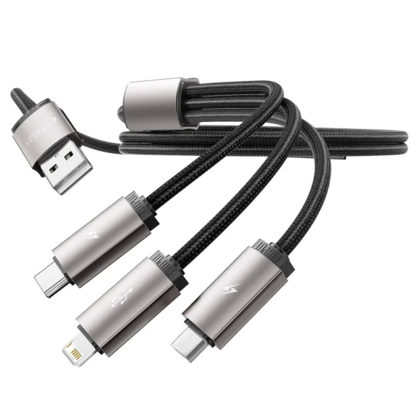 Tech-Protect UltraBoost 3in1 USB-A - Lightning / USB-C / micro USB 3.5A cable 1m - grayeng