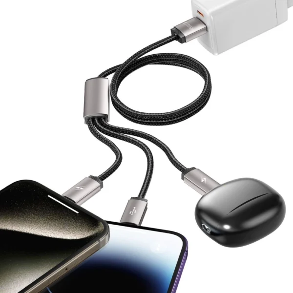 Tech-Protect UltraBoost 3in1 USB-A - Lightning / USB-C / micro USB 3.5A cable 1m - grayeng