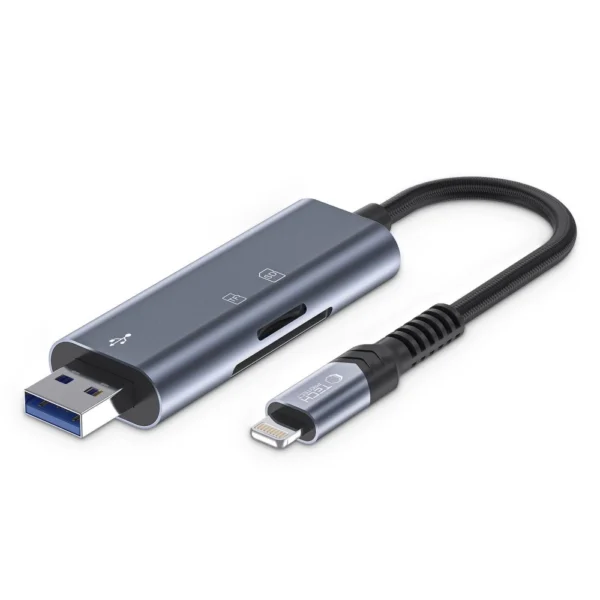 Tech-Protect UltraBoost SD/micro SD Card Reader with Lightning /USB-A Connector - Grayeng