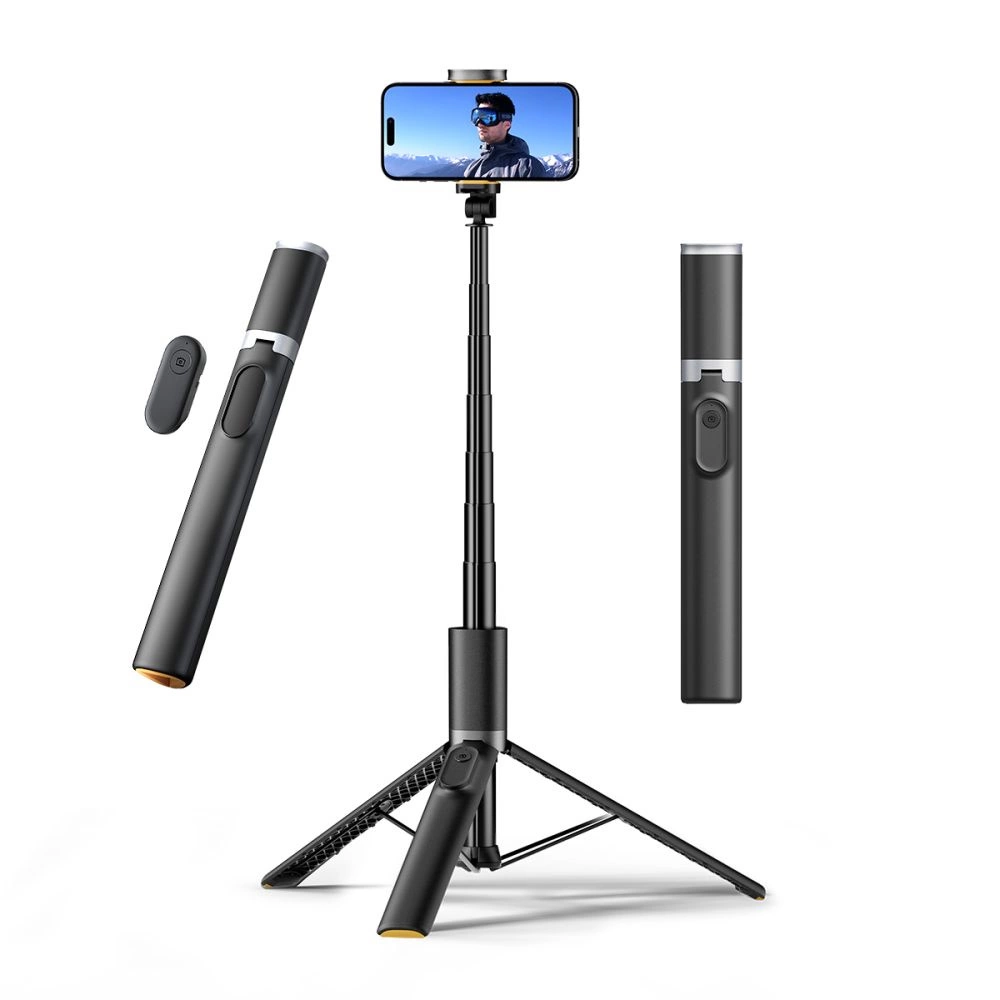 Tech-Protect L08S Bluetooth Selfie Stick with Remote Control, Tripod up to 141cm - Blackeng