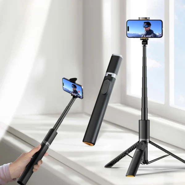 Tech-Protect L08S Bluetooth Selfie Stick with Remote Control, Tripod up to 141cm - Blackeng