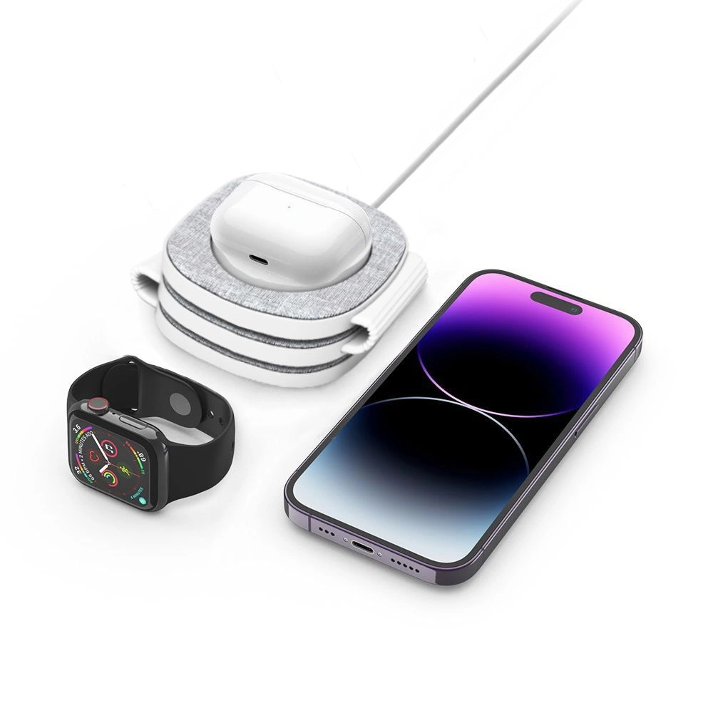 Tech-Protect QI15W-A32 3-in-1 Inductive Charger with MagSafe for Smartphone / Apple Watch / AirPods - Grayeng