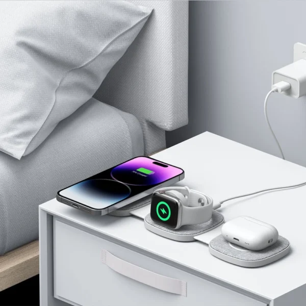 Tech-Protect QI15W-A32 3-in-1 Inductive Charger with MagSafe for Smartphone / Apple Watch / AirPods - Grayeng
