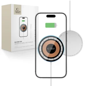 Tech-Protect QI15W-A30 MagSafe Inductive Charger with USB-C Cable - Silvereng